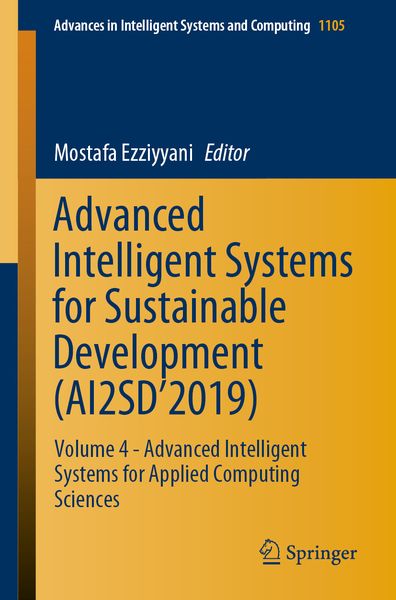 Produktbild: Advanced Intelligent Systems for Sustainable Development (AI2SD&rsquo;2019)