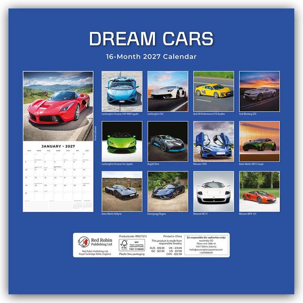 Produktbild: Dream Cars &ndash; Traumautos 2027 &ndash; 16-Monatskalender