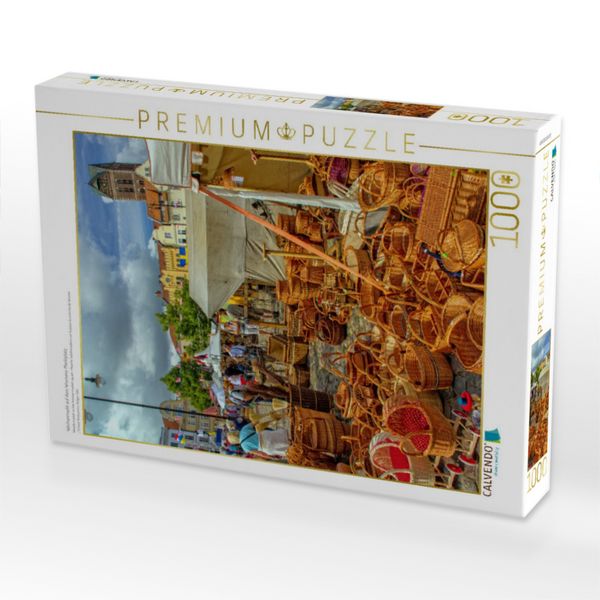 Produktbild: CALVENDO Puzzle Wochenmarkt auf dem Wismarer Marktplatz | 1000 Teile Lege-Gr&ouml;&szlig;e 64x48cm Foto-Puzzle f&uuml;r gl&uuml;ckliche Stunden