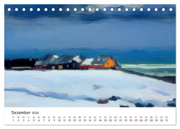 Produktbild: Ostsee Kunstwerke (Tischkalender 2026 DIN A5 quer), CALVENDO Monatskalender
