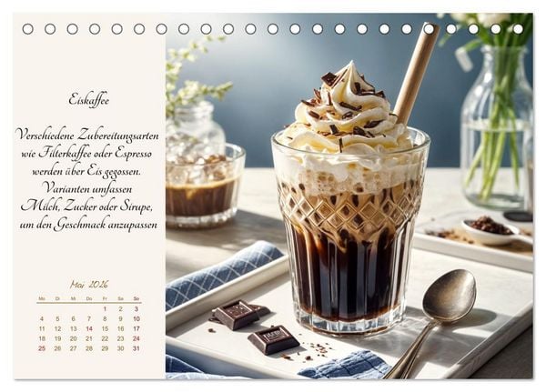 Produktbild: KI - Kaffee und Genuss 12 Monate im Aroma (Tischkalender 2026 DIN A5 quer), CALVENDO Monatskalender