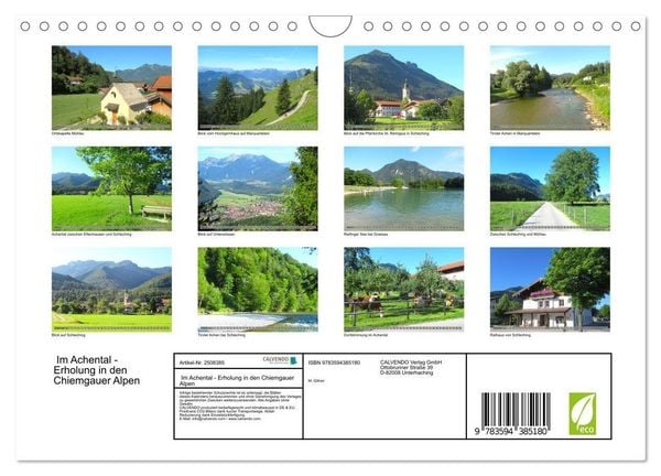 Produktbild: Im Achental - Erholung in den Chiemgauer Alpen (Wandkalender 2027 DIN A4 quer), CALVENDO Monatskalender