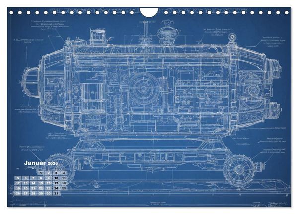 Produktbild: Steampunk - Blaupausen (Wandkalender 2026 DIN A4 quer), CALVENDO Monatskalender