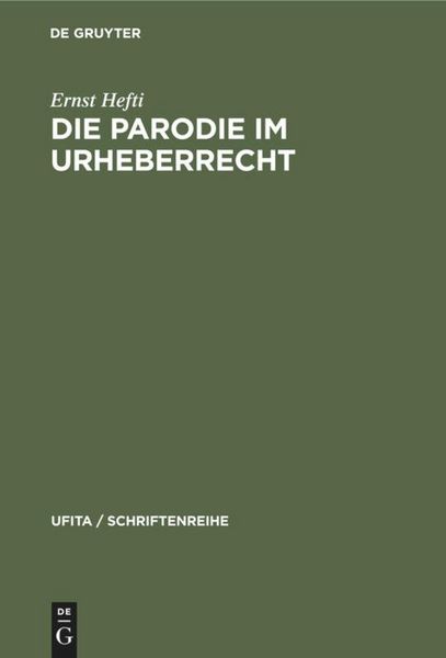 Produktbild: Die Parodie im Urheberrecht