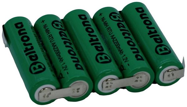 Produktbild: Beltrona RTU5AAZ Akkupack 5x Mignon (AA) Z-L&ouml;tfahne NiMH 6V 2200 mAh