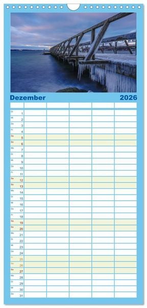 Produktbild: Familienplaner 2026 - Sonne und Meer - Meer geht immer mit 5 Spalten (Wandkalender, 21 x 45 cm) CALVENDO