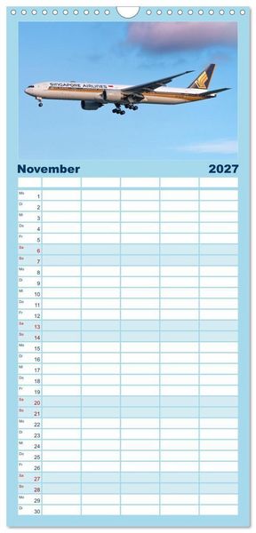 Produktbild: Familienplaner 2027 - Flieger von Boeing mit 5 Spalten (Wandkalender, 21 x 45 cm) CALVENDO