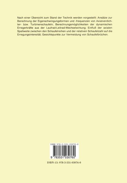 Produktbild: Gestaltungsrichtlinien zur Reduzierung von Schaufelschwingungsanregungen infolge instation&auml;rer Schaufeldruckverteilungen