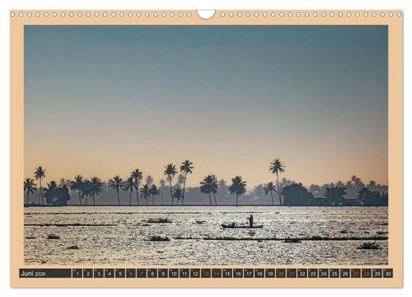 Produktbild: Kerala Backwaters - mit dem Hausboot durch die tropische Wasserwelt (Wandkalender 2026 DIN A3 quer), CALVENDO Monatskalender