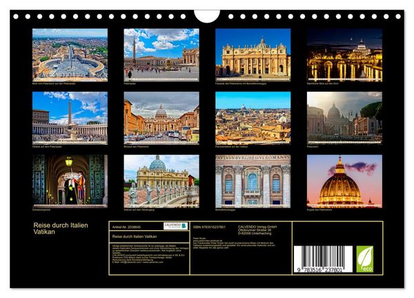 Produktbild: Reise durch Italien Vatikan (Wandkalender 2026 DIN A4 quer), CALVENDO Monatskalender