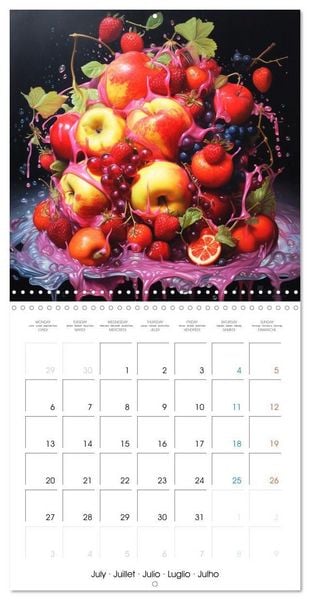 Produktbild: Splash fruit&eacute; (Calendrier mural carr&eacute; 2026 30x30 cm) Calendrier double avec une page pour vos prises de notes