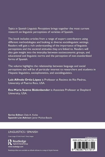 Produktbild: Topics in Spanish Linguistic Perceptions