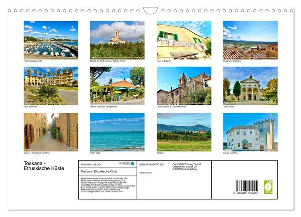 Produktbild: Toskana - Etruskische K&uuml;ste (Wandkalender 2026 DIN A3 quer), CALVENDO Monatskalender
