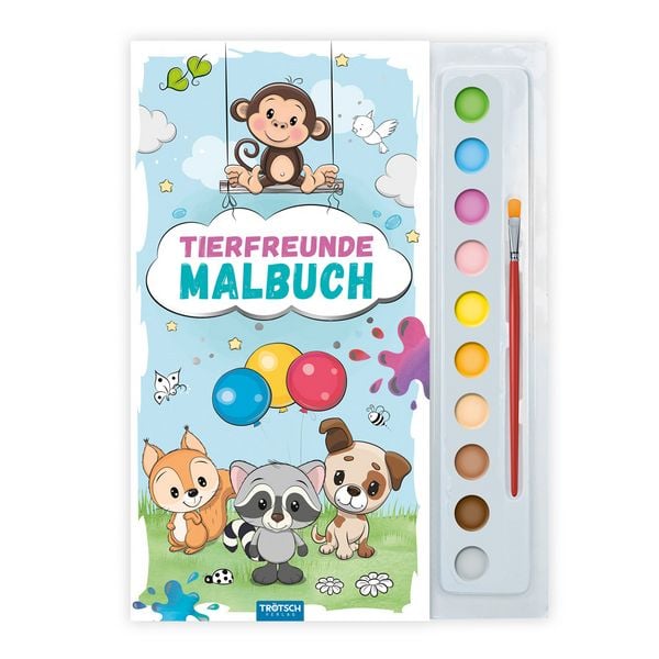 Produktbild: TR&Ouml;TSCH - Malbuch mit Tuschkasten Tierfreunde