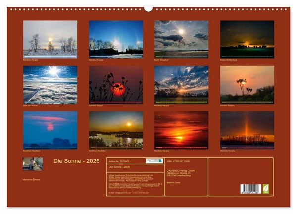 Produktbild: Die Sonne - 2026 (Wandkalender 2026 DIN A2 quer), CALVENDO Monatskalender