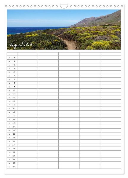 Produktbild: Kalifornien - Familienplaner 2026 (Wandkalender 2026 DIN A3 hoch), CALVENDO Monatskalender
