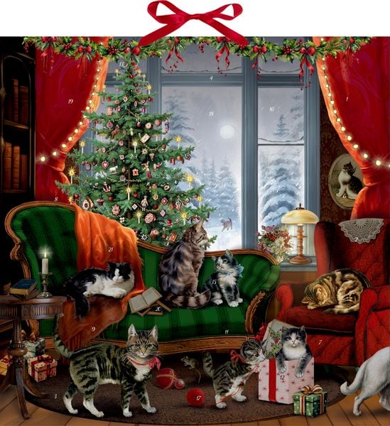 Produktbild: Wand-Adventskalender &ndash; Katzen am Fenster
