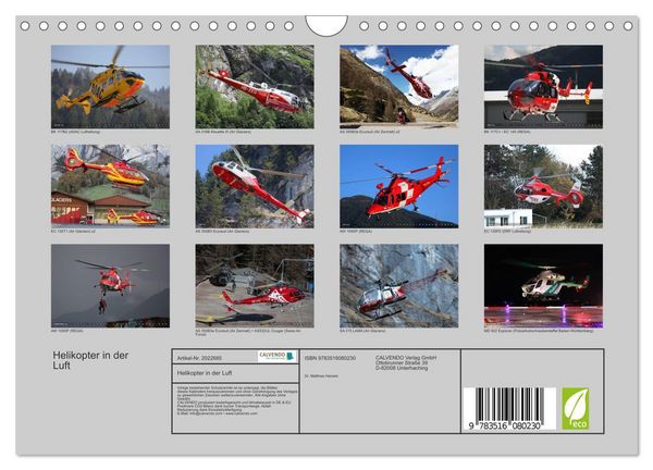Produktbild: Helikopter in der Luft (Wandkalender 2026 DIN A4 quer), CALVENDO Monatskalender