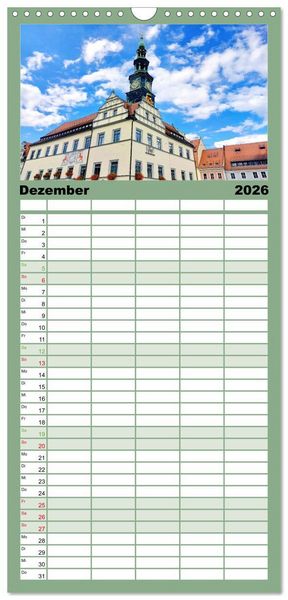 Produktbild: Familienplaner 2026 - Pirna - Tor zur S&auml;chsischen Schweiz mit 5 Spalten (Wandkalender, 21 x 45 cm) CALVENDO