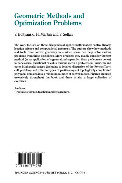 Produktbild: Geometric Methods and Optimization Problems