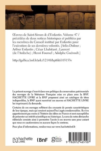 Produktbild: Oeuvres de Saint-Simon & d'Enfantin. Volume 47