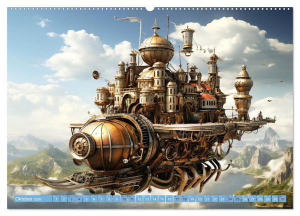 Produktbild: Steampunk Domizile (hochwertiger Premium Wandkalender 2026 DIN A2 quer), Kunstdruck in Hochglanz