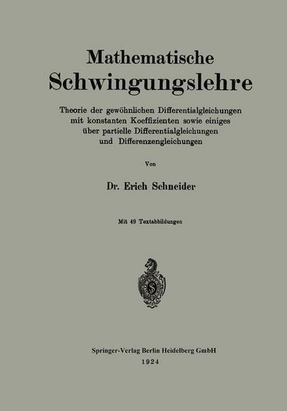 Produktbild: Mathematische Schwingungslehre
