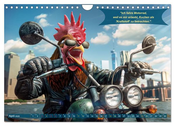 Produktbild: Tierisch lustige Motorradfahrer (Wandkalender 2026 DIN A4 quer), CALVENDO Monatskalender