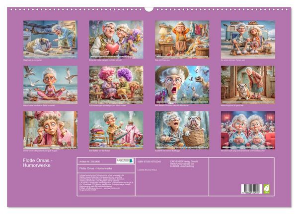 Produktbild: Flotte Omas - Humorwerke (Wandkalender 2026 DIN A2 quer), CALVENDO Monatskalender