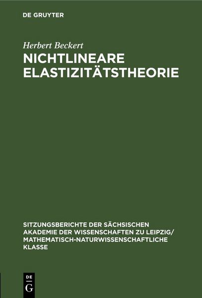 Produktbild: Nichtlineare Elastizit&auml;tstheorie