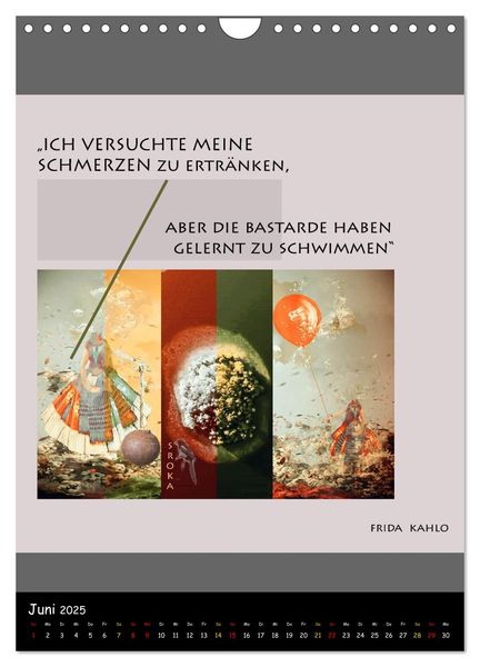 Produktbild: Frida Kahlo - Zitate im Dialog (Wandkalender 2025 DIN A4 hoch), CALVENDO Monatskalender