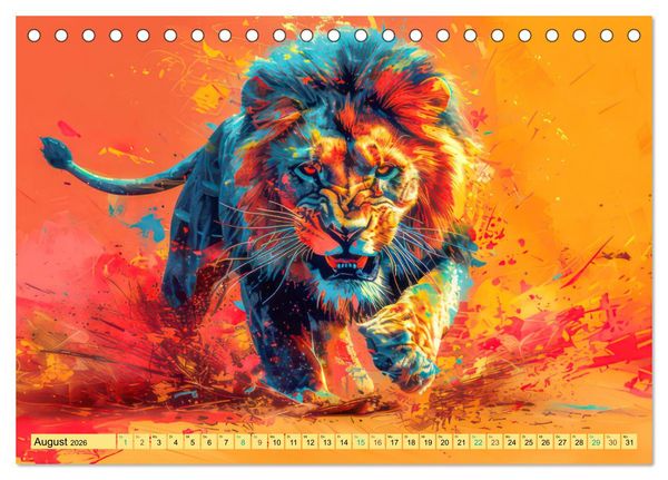 Produktbild: Tiere im Pop Art Kleid (Tischkalender 2026 DIN A5 quer), CALVENDO Monatskalender