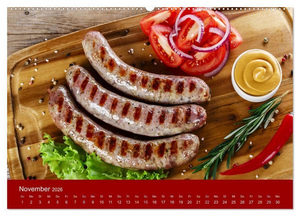 Produktbild: Schinken und Wurst (hochwertiger Premium Wandkalender 2026 DIN A2 quer), Kunstdruck in Hochglanz