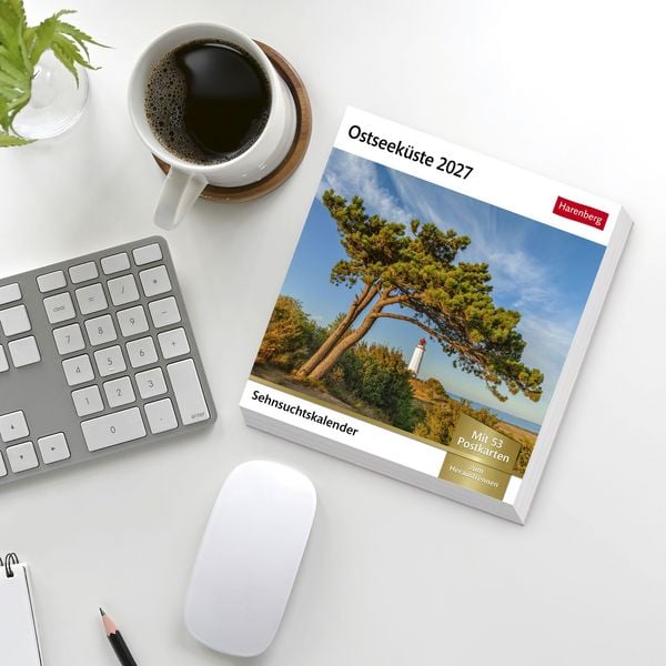Produktbild: Ostseek&uuml;ste Sehnsuchtskalender 2027 - Wochenkalender mit 53 Postkarten