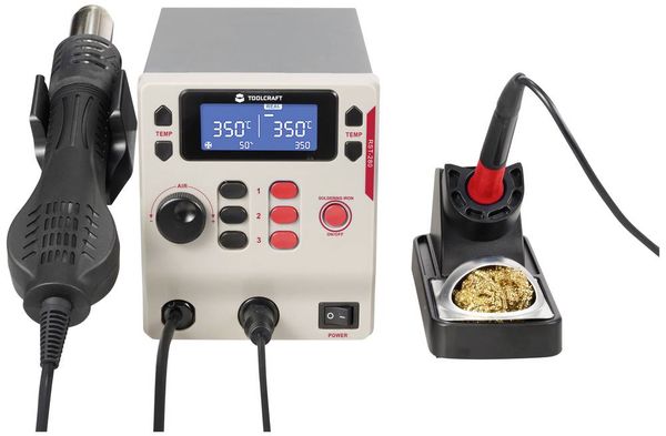 Produktbild: TOOLCRAFT RST-280 L&ouml;tstation Set digital 865W 80 - 500&deg;C inkl. L&ouml;tspitze