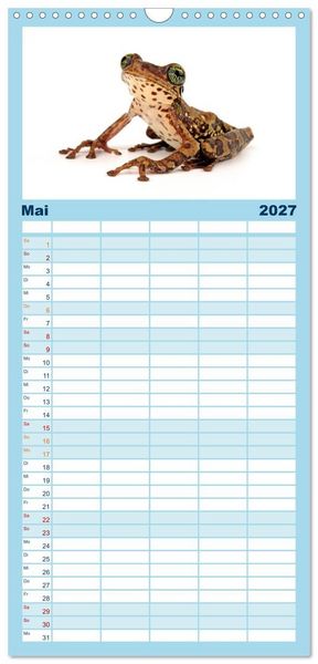 Produktbild: Familienplaner 2027 - Farbenpracht der Fr&ouml;sche mit 5 Spalten (Wandkalender, 21 x 45 cm) CALVENDO