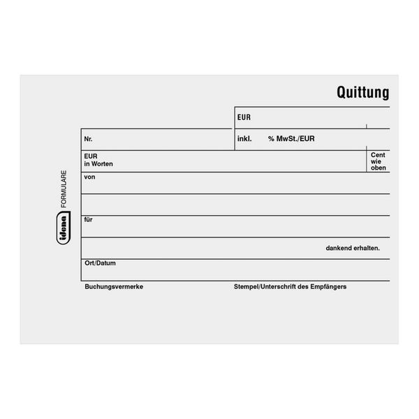 Produktbild: Idena Quittung DIN A6 quer 2x40 Blatt
