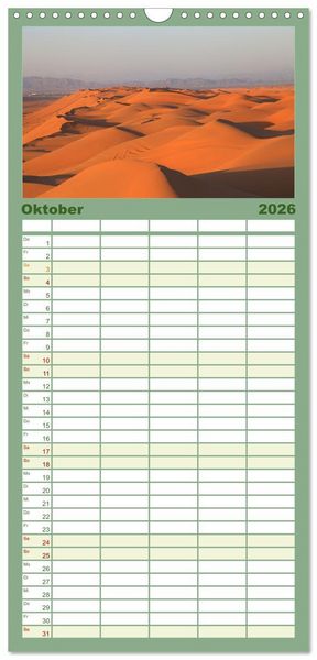 Produktbild: Familienplaner 2026 - Unterwegs im Weihrauchland Oman mit 5 Spalten (Wandkalender, 21 x 45 cm) CALVENDO