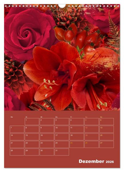 Produktbild: Kunterbunt gemischt - Kunterbunt gemischt - Farbenfroher Jahresplaner mit aufw&auml;ndigen Pflanzencollagen (Wandkalender 2026 DIN A3 hoch), CALVENDO Monatskalender
