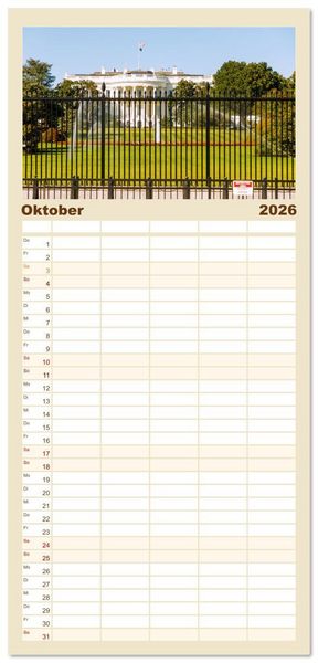 Produktbild: Familienplaner 2026 - Washington, D.C., Hauptstadtzauber der USA mit 5 Spalten (Wandkalender, 21 x 45 cm) CALVENDO