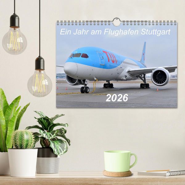 Produktbild: Ein Jahr am Flughafen Stuttgart (Wandkalender 2026 DIN A4 quer), CALVENDO Monatskalender