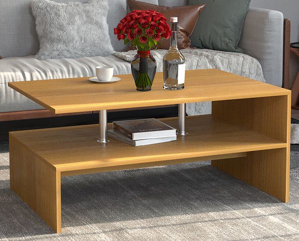 Produktbild: Holz Sofatisch Couchtisch Wohnzimmertisch Maliso L