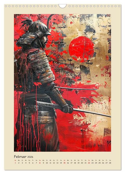 Produktbild: Samurai. Kunstvolle Darstellungen historischer Krieger (Wandkalender 2026 DIN A3 hoch), CALVENDO Monatskalender