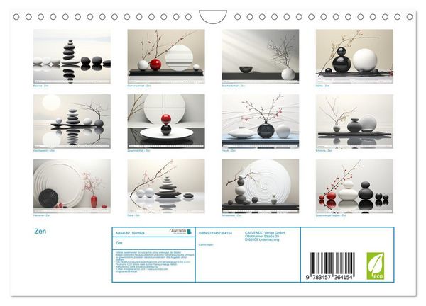 Produktbild: Zen (Wandkalender 2026 DIN A4 quer), CALVENDO Monatskalender