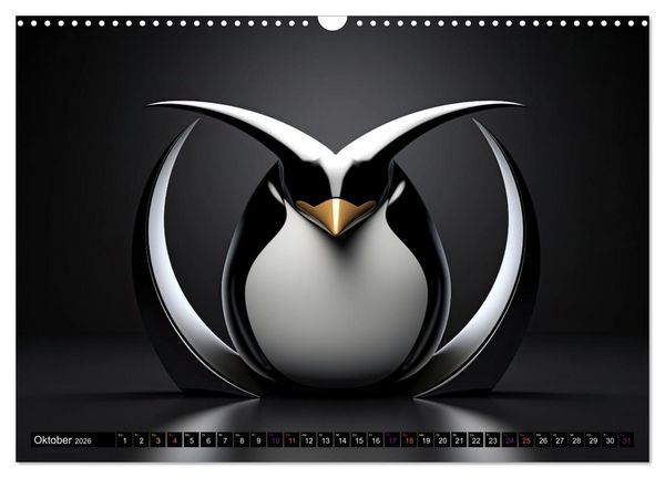 Produktbild: PINGUINE - modern Art (Wandkalender 2026 DIN A3 quer), CALVENDO Monatskalender