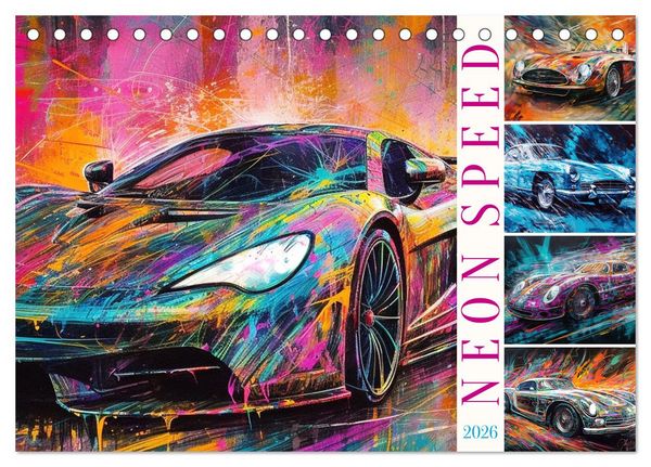Produktbild: Neon Speed (Tischkalender 2026 DIN A5 quer), CALVENDO Monatskalender