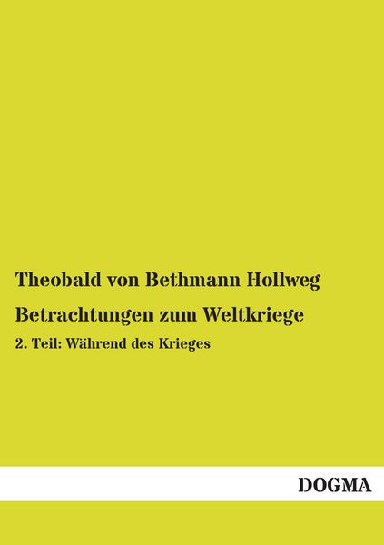 Produktbild: Betrachtungen zum Weltkriege
