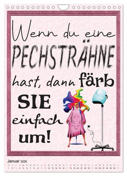 Produktbild: Friseur-Spr&uuml;che (Wandkalender 2026 DIN A4 hoch), CALVENDO Monatskalender