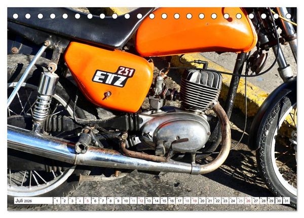 Produktbild: MZ ETZ 251 - Letztes Motorrad der DDR (Tischkalender 2026 DIN A5 quer), CALVENDO Monatskalender