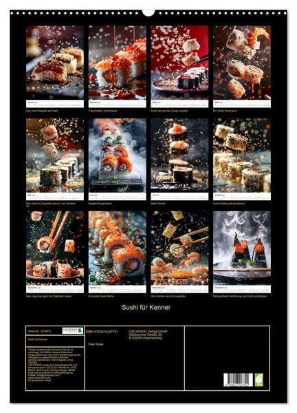 Produktbild: Sushi f&uuml;r Kenner (Wandkalender 2026 DIN A2 hoch), CALVENDO Monatskalender